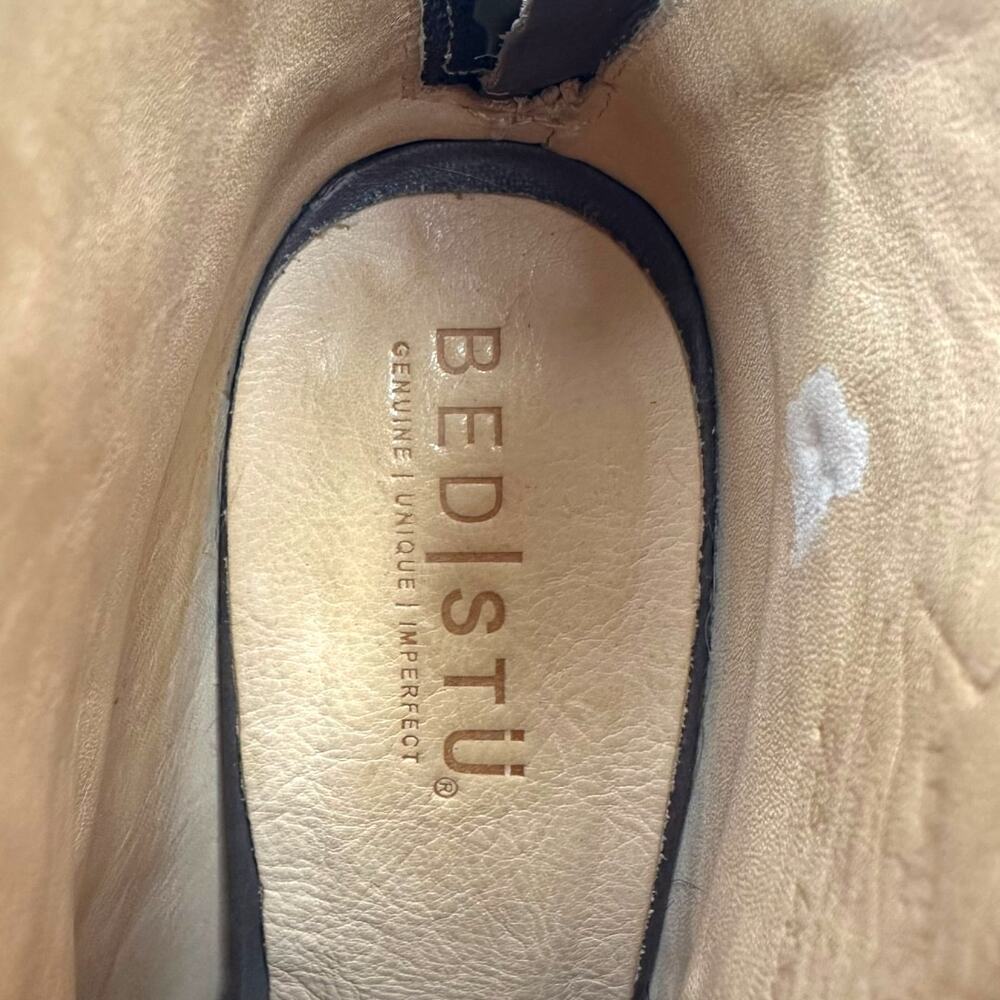 Bed Stu Onset Olivia Women’s Size 7.5 Peep Toe Fringe Booties Brown Leather Heel - Picture 5 of 11